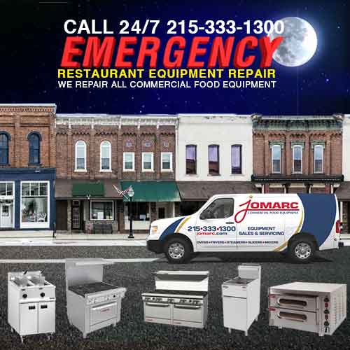 EMERGENCY RESTAURANT EQUIPMENT REPAIR OR SOUTHERN NEW JERSEY & SOUTH EASTERN PENNSYLVANIA

Jomarc Commercial Food Service Equipment has emergency and non emergency repair of all brands of restaurant and food service equipment. Our service area in South Eastern Pennsylvania, Philadelphia and all of Southern New Jersey including all Jersey Shore points in Atlantic County including Atlantic City 

Emergency Commercial Food Service & Restaurant Equipment Repair, Millville, Commercial Township, Greenwich, Cumberland County, New Jersey 08332 08329 Click here for more info 
Jomarc's maintenance special is for Hobart mixers 60 quarts or more. Click here for more details