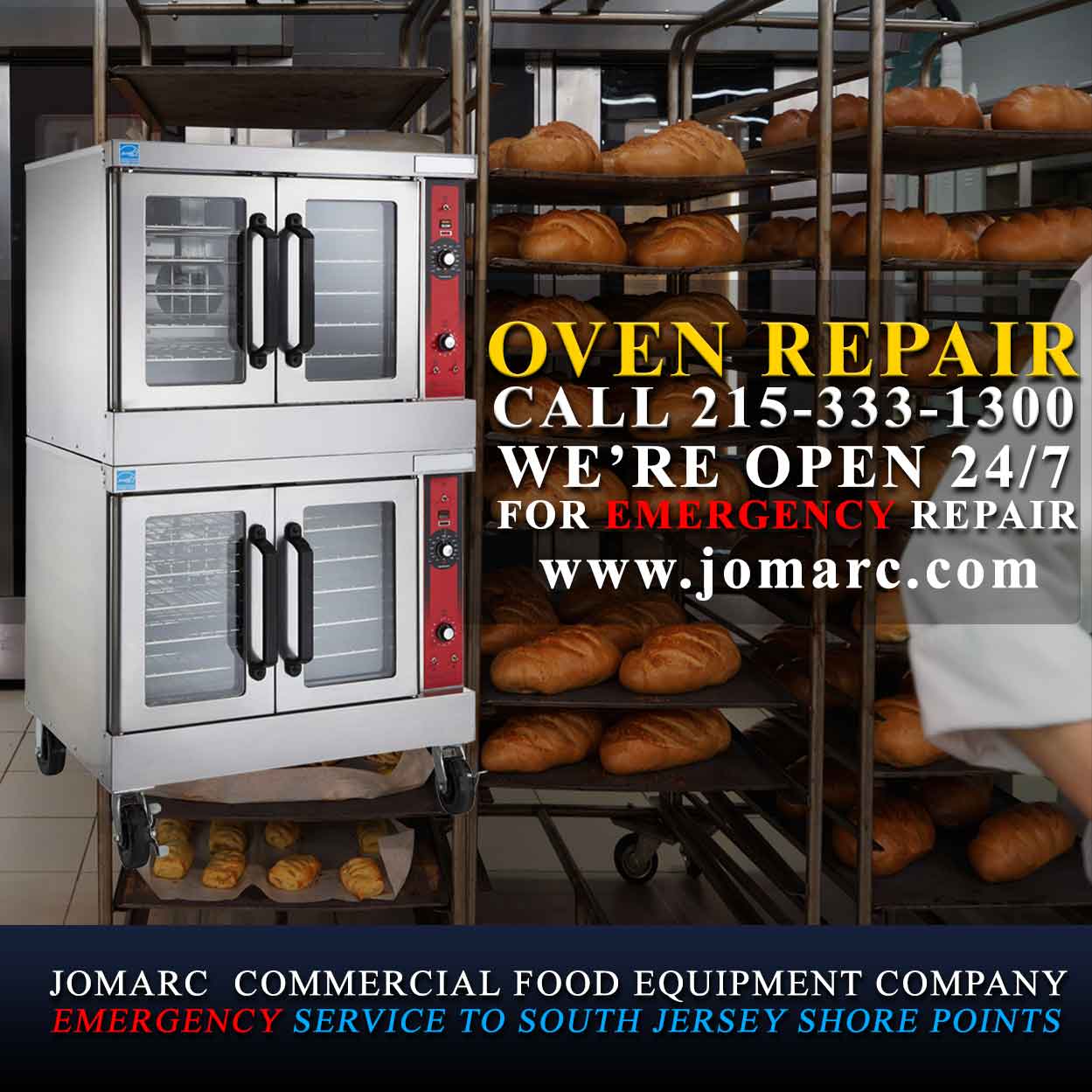 Jomarc services all brands and models of commerical ovens: Alto-Shaam, Amana Commercial Microwaves, Avantco Equipment, Axis, Bakers Pride, Blodgett, Cres Cor, Convotherm, Cooking Performance Group, Doyon Baking Equipment, Galaxy Garland / US Range, Global Solutions by Nemco, Merrychef, NU-VU, Rational, Solwave, TurboChef, Vollrath, Vulcan, Waring, Wells 