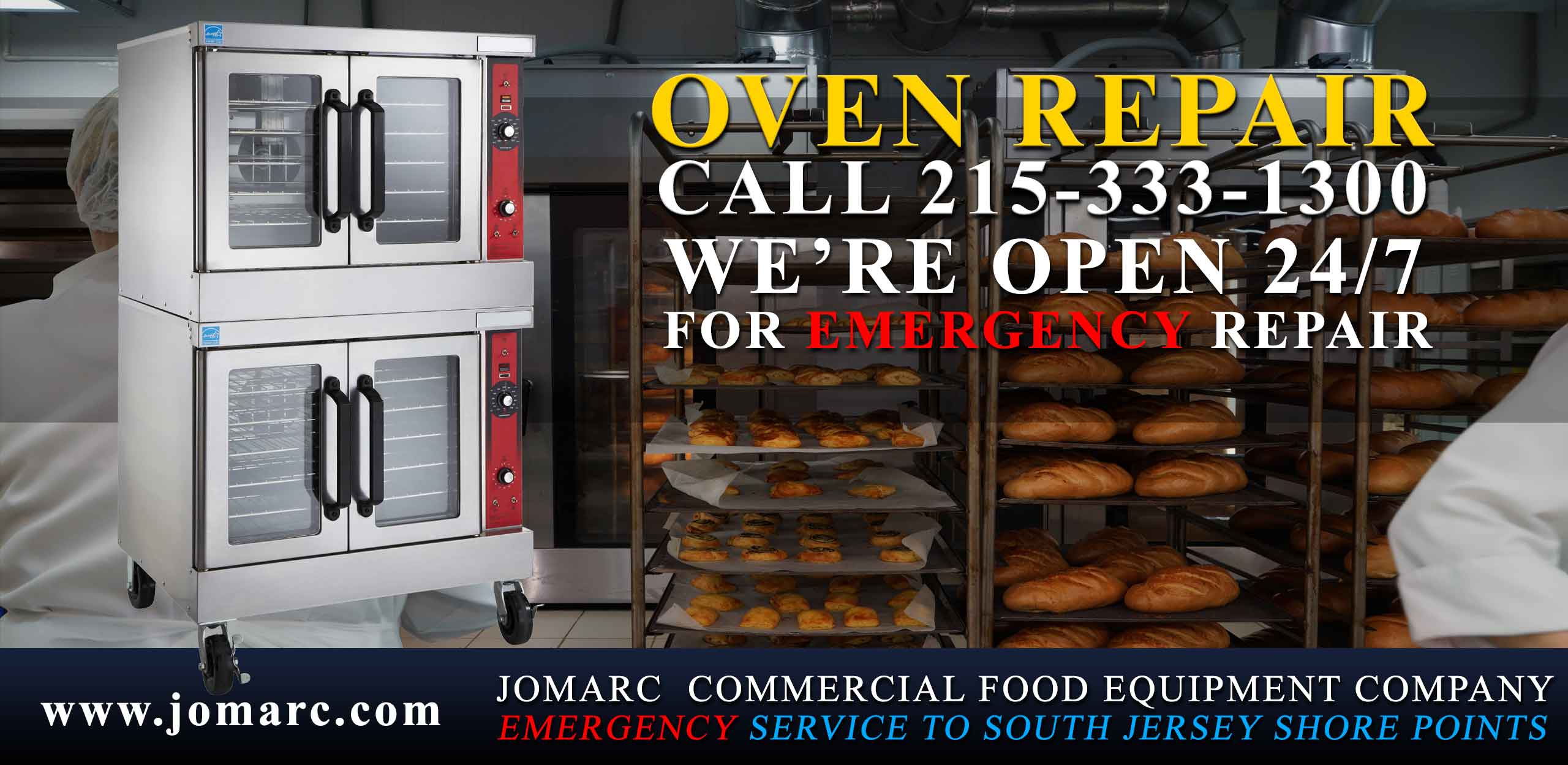 Commercial Oven Repair Philadelphia Jomarc services all brands and models of ovens: Convection Countertop Microwave Combination Ovens Conveyor and Impinger Rapid Cook / High Speed Rotisserie Multi-Cook Bakery Cook and Hold Cabinets Indoor Roaster Smoker Microwaves Light Duty Medium Duty Heavy Duty  